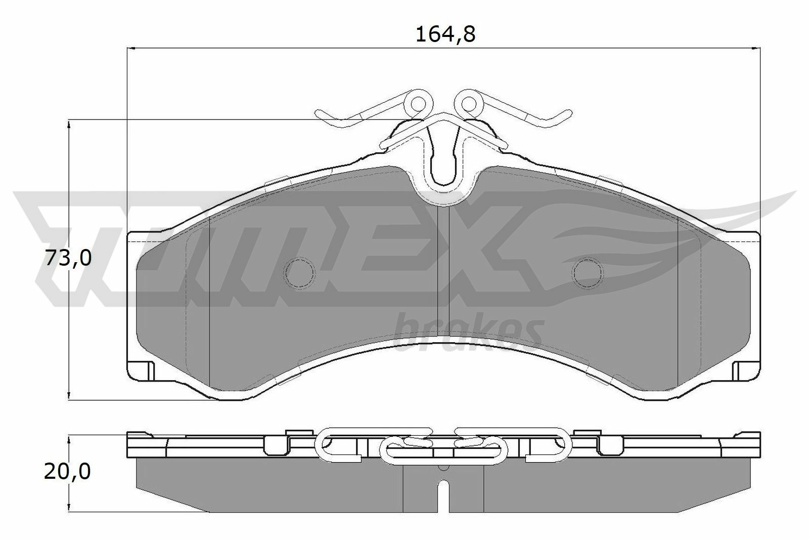 Sada brzdových destiček, kotoučová brzda TOMEX Brakes